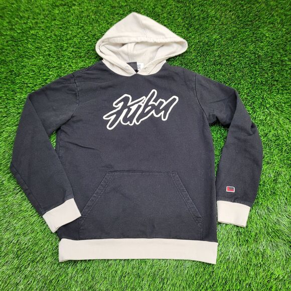 FUBU Colorblock Hoodie Small 20x24 Black Cream - Picture 1 of 13